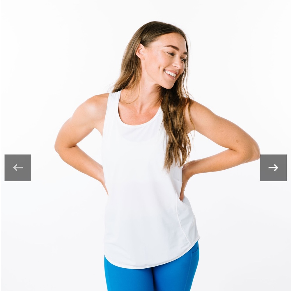 Zyia White Panel Mesh Tank Medium